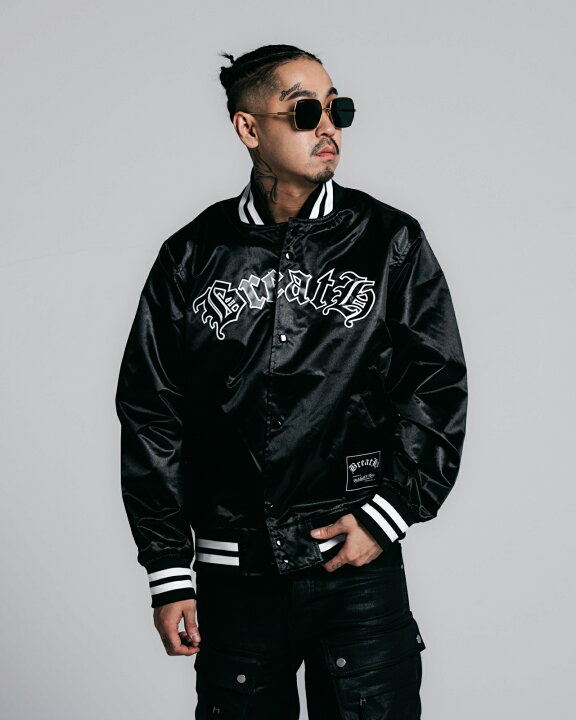 楽天市場】BREATH x MITCHELL&NESS LOGO SATIN JACKET (OJBF6906:BLACK 