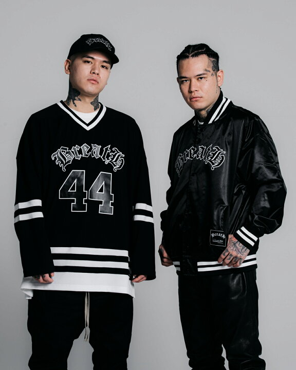 楽天市場】BREATH x MITCHELL&NESS LOGO SATIN JACKET (OJBF6906:BLACK 