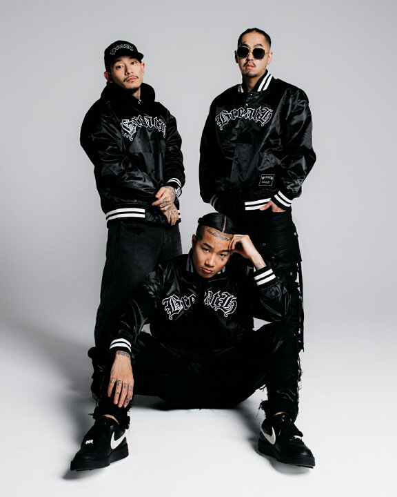 楽天市場】BREATH x MITCHELL&NESS LOGO SATIN JACKET (OJBF6906:BLACK  