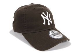 NEW ERA NEW YORK YANKEES 9TWENTY WASHED COTTON CROSS STRAP CAP (BROWN/WHITE) 13552112ニューエラ/ダドハット/ツイルキャップ/ニューヨークヤンキース/ブラウンホワイト