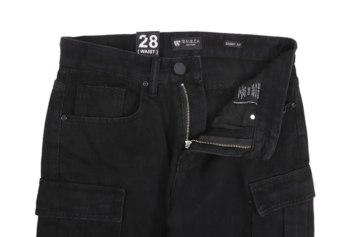 楽天市場】WAIMEA BAGGY FIT DENIM CARGO PANT (M5989D:JET BLACK 