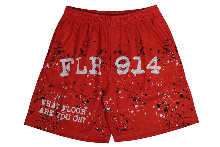 楽天市場】FLOOR 914 FIRE RED SPLATTER SHORTSフロアー・ナインハンド 