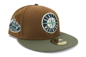 NEW ERA x HAT CLUB EARTHTONE SEATTLE MARINERS 59FIFTY FITTED CAP (25TH ANNIVERSARY CUSTOM SIDE PATCH/GREY UNDER VISOR/KHAKI OLIVE)�j���[�G��/�n�b�g�N���u/�t�B�b�e�b�h�L���b�v/MLB/�V�A�g���}���i�[�Y/�c�o���O���[/�J�[�L