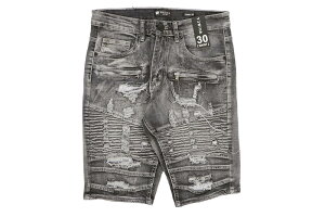 WAIMEA WHISKERS AND BAKING SKINNY FIT SHORTS (AOM7388D:BLACK BLEACH WASH)���C���A/�f�j���V���[�c/�u���b�N�u���[�`�E�H�b�V��