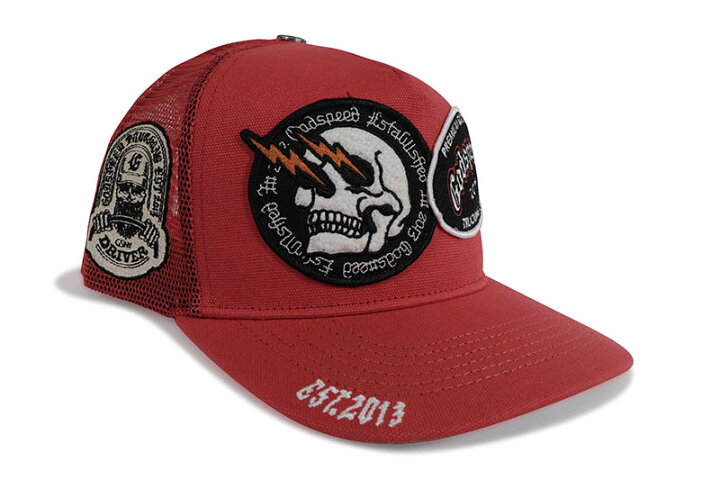 楽天市場】GODSPEED GS DUAL PATCH TRUCKER HAT (RED)ゴッドスピード  