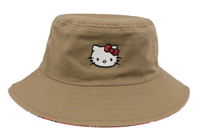 NEW ERA KID'S HELLO KITTY REVERSIBLE BUCKET HAT (KHAKI) 14348590j[G/n[LeB/oPbgnbg/J[L