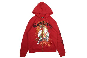 ED HARDY TUGER MOUNTAIN ZIP-UP HOODIE (RED) EHM1301-57�G�h�n�[�f�B�[/�W�b�v�A�b�v�t�[�f�B�[/���b�h