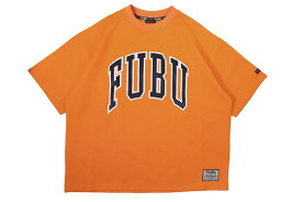 FUBU MESH LETTER LOGO T-SHIRTS (FAM-51725:ORANGE)フブ/ショートスリーブTシャツ/オレンジ