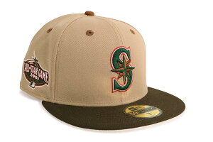 NEW ERA SEATTLE MARINERS 59FIFTY FITTED CAP (2001 ALL STAR GAME CUSTOM SIDE PATCH/CREAM UNDER VISOR/CAMEL WALNUT) 70833573�j���[�G��/�t�B�b�e�b�h�L���b�v/MLB/�V�A�g���}���i�[�Y/�c�o���N���[��/�L������ �E�H���i�b�g 