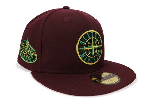 NEW ERA SEATTLE MARINERS 59FIFTY FITTED CAP (25TH ANNIVERSARY CUSTOM SIDE PATCH/STONE UNDER VISOR/MAROON) 14439536�j���[�G��/�t�B�b�e�b�h�L���b�v/MLB/�V�A�g���}���i�[�Y/�c�o���X�g�[��/�}���[��