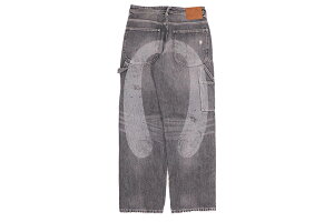 EVISU WASHED AND DISTRESSED DAICOCK PRINT RELAX FIT JEANS (2EAEJM5JE6109RXDN:GREY)�G�r�X/�f�j���p���c/�单/�O���[