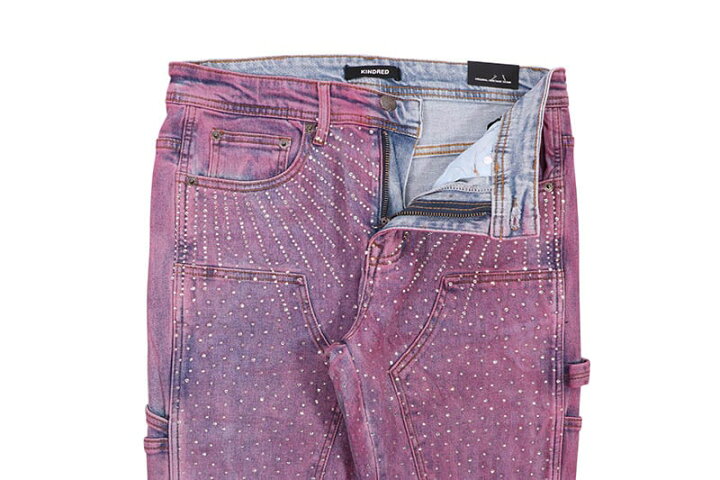 楽天市場】KINDRED RHINESTONE STACKED FIT JEAN (KD2213P:PURPLE 