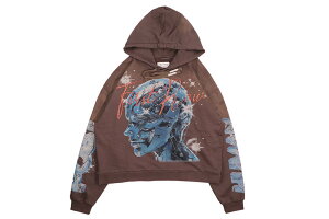 FIRST ROW POST HUMAN NEW BORN HOODIE (FRF2496:CAFFE)�t�@�[�X�g�E���E/�v���I�[�o�[�t�[�f�B�[/�u���E��