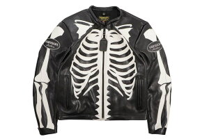 VANSON LEATHERS CUSTOM BONES FLAT-TRACK JACKET (BONE BLACK)�o���\��/���U�[�W���P�b�g/�{�[���u���b�N
