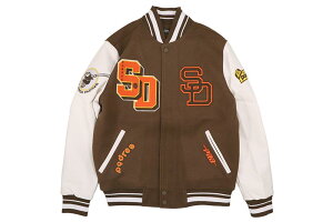 PRO STANDARD SAN DIEGO PADRES BEST OF RIB WOOL VARSITY JACKET (LSP6315220-BNW:BROWN/WHITE)�v���X�^���_�[�h/�T���f�B�G�S�p�h���X/�o�[�V�e�B�[�W���P�b�g/�u���E�� �z���C�g