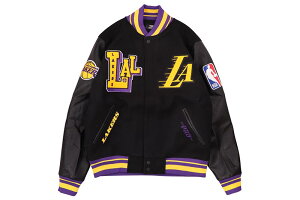 PRO STANDARD LOS ANGELES LAKERS BEST OF RIB WOOL VARSITY JACKET (BLL6516383-BKP:BLACK/PURPLE)�v���X�^���_�[�h/���T���[���X���C�J�[�Y/�o�[�V�e�B�[�W���P�b�g/�u���b�N�p�[�v��