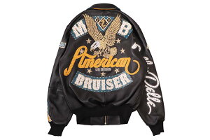 Pelle Pelle AMERICAN BRUISER PLUSH JACKET (126-37467-BKT:BLACK/TEAL/MAIZE/WHITE)�y���y��/���U�[�W���P�b�g/�u���b�N �e�B�[�� ���C�Y �z���C�g