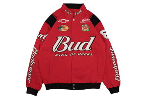 JH Design DALE EARNHARDT JR. BUDWEISER NASCAR TWILL JACKET (JRM303BU25:RED)�W�F�C�G�C�`�f�U�C��/�o�h���C�U�[/�I�t�B�V����/�i�X�J�[�W���P�b�g/�c�C���W���P�b�g/���b�h