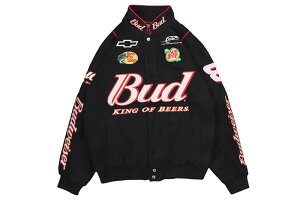 JH Design DALE EARNHARDT JR. BUDWEISER NASCAR TWILL JACKET (JRM303BU25:BLACK)�W�F�C�G�C�`�f�U�C��/�o�h���C�U�[/�I�t�B�V����/�i�X�J�[�W���P�b�g/�c�C���W���P�b�g/�u���b�N