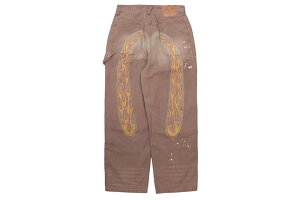 EVISU HEAVY WASHED AND DISTRESSED DAICOCK JEANS (2ESEJM6PT6006RXCT:BROWN)�G�r�X/�f�j���p���c/�单/�u���E��