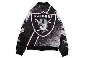 CHALK LINE LAS VEGAS RAIDERS LOGO FANIMATION SATIN JACKET (CL23LV020)�`���[�N���C��/�T�e���W���P�b�g/���X�x�K�X���C�_�[�X/�u���b�N