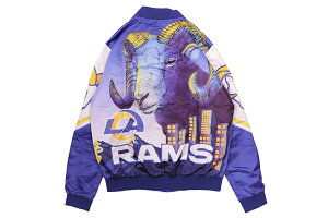 CHALK LINE LOS ANGELES RAMS FANIMATION SATIN JACKET (CL23LAR000)�`���[�N���C��/�T�e���W���P�b�g/���T���[���X�����Y/�u���[