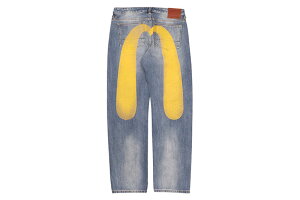 EVISU YELLOW DAICOCK PRINT REGULAR FIT JEANS #2020 (2EAHTM5JE124720DN:INDIGO)�G�r�X/�f�j���p���c/�单/�C���f�B�S