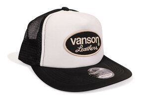 VANSON LEATHERS OVAL LOGO TRUCKER HAT (NVCP-001:WHITE)�o���\��/���b�V���g���b�J�[�L���b�v/�z���C�g