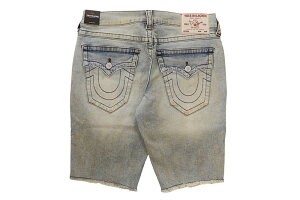 TRUE RELIGION RICKY FRAYED HEM FLAP SHORT (110268:POLLEN BLEACH LIGHT WASH)�g�D���[�����W����/�f�j���V���[�c/�|�����u���[�`���C�g�E�H�b�V��