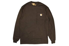 Carhartt L/S WORKWEAR POCKET T-SHIRT (K126/DKB:DARK BROWN)カーハート/ロングスリーブTシャツ/ポケットTシャツ/メンズ/レディース/ビッグシルエット/シンプル/ダークブラウン