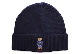 POLO RALPH LAUREN SOLID FLAG BEAR HAT (PC1030-433:NAVY)ポロ ラルフローレン/ニットキャップ/ネイビー