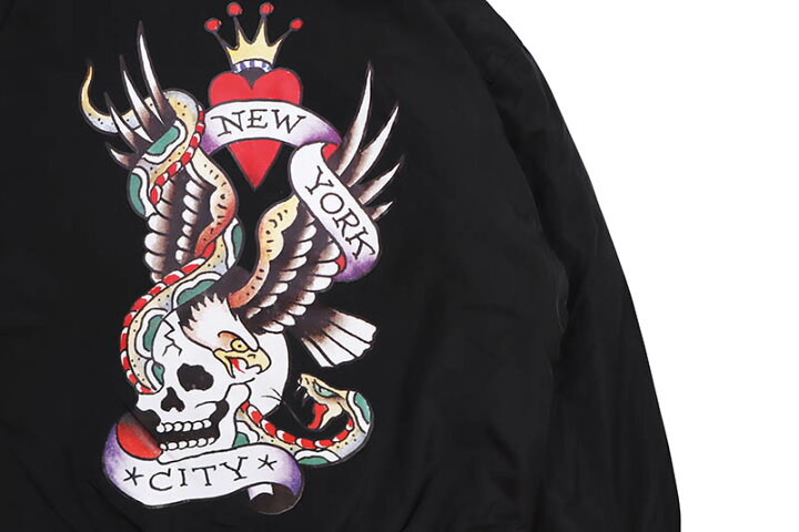 楽天市場】ED HARDY NYC BOMBER JACKET (BLACK)エドハーディー 