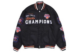 JH Design NEW YORK KNICKS NBA CHAMPIONS REVERSIBLE JACKET (KNI103TIM0:BLACK)ジェイエイチデザイン/ニューヨークニックス/NBA/リバーシブルジャケット/ブラック
