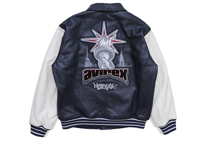 楽天市場】AVIREX NEW YORK VARSITY JACKET (6121044:NAVY 