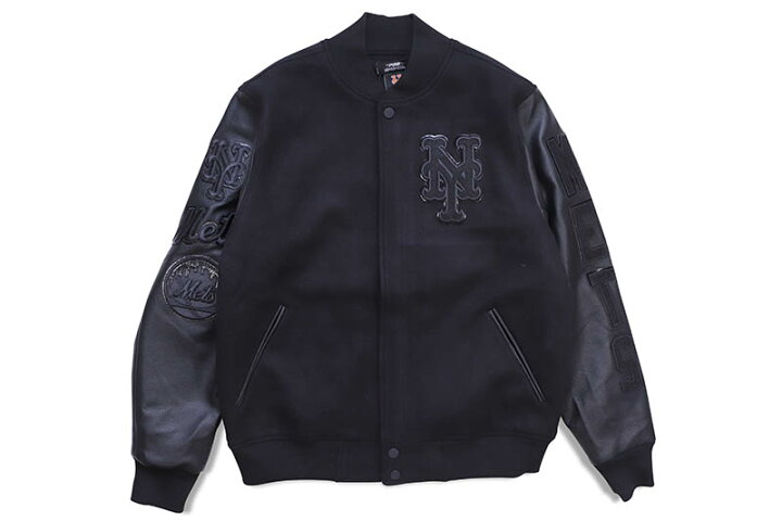 楽天市場】PRO STANDARD NEW YORK METS TRIPLE BLACK WOOL VARSITY  