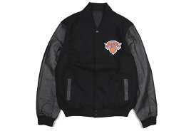 JH Design NEW YORK KNICKS REVERSIBLE WOOL AND LEATHER JACKET (KNI203REV7:BLACK/BLACK)ジェイエイチデザイン/バーシティージャケット/ニューヨークニックス/ブラック×ブラック