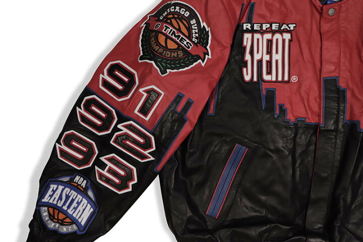 楽天市場】JEFF HAMILTON CHICAGO BULLS 3PEAT LEATHER JACKET (RED 