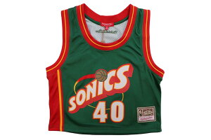 MITCHELL & NESS WOMEN'S CROPPED TANK TOP (SEATTLE SUPERSONICS/SHAWN KEMP/#40/1995:GREEN) TNMP4841-SSU95SKE~b`F&lX/EBYTCY/p/oXPbg{[W[W/VAgX[p[\jbNX/V[P