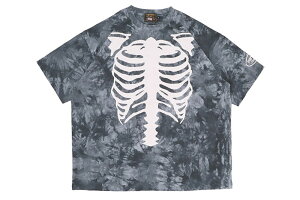 VANSON SKELTON BONES PIGMENT DYED TEE (RZV-2501:TIE DYE BLACK)�o���\��/�V���[�g�X���[�uT�V���c/�^�C�_�C�u���b�N