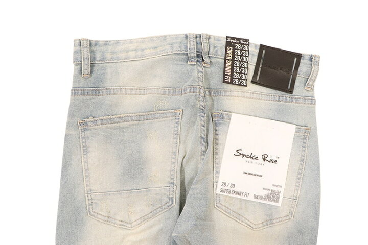 楽天市場】SMOKE RISE DISTRESSED RIP & REPAIR SUPER SKINNY DENIM 