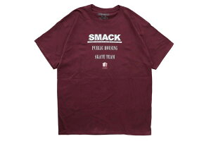 PUBLIC HOUSING SKATE TEAM SMACK DVD T-SHIRT (MAROON)�p�u���b�N�n�E�W���O�X�P�[�g�`�[��/�V���[�g�X���[�u�e�B�[�V���c/�}���[��