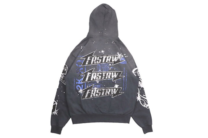 楽天市場】FIRST ROW ALL OVER LOGO PULLOVER HOODIE (FRF2477:GREY 