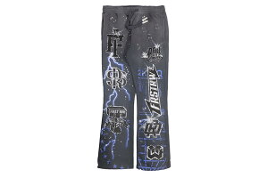 FIRST ROW ALL OVER LOGO FLARE JOGGER (FRB2477:GREY)�t�@�[�X�g�E���E/�X�E�F�b�g�p���c/�O���[