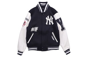 PRO STANDARD NEW YORK YANKEES OLD ENGLISH RIB WOOL VARSITY JACKET (LNY6314653-MNW:MIDNIGHT NAVY/WHITE)�v���X�^���_�[�h/�j���[���[�N�����L�[�X/�o�[�V�e�B�[�W���P�b�g/�~�b�h�i�C�g�l�C�r�[ �z���C�g