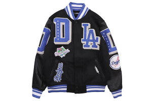 PRO STANDARD LOS ANGELES DODGERS MASHUP RIB WOOL VARSITY JACKET (LLD633329-BDB:BLACK/DODGER BLUE)�v���X�^���_�[�h/���T���[���X�h�W���[�X/�o�[�V�e�B�[�W���P�b�g/�u���b�N ���C�����u���[