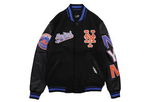 PRO STANDARD NEW YORK METS SCRIPT TAIL RIB WOOL VARSITY JACKET (LNM6314450-BRW:BLACK/ROYAL BLUE)�v���X�^���_�[�h/�j���[���[�N���b�c/�o�[�V�e�B�[�W���P�b�g/�u���b�N ���C�����u���[