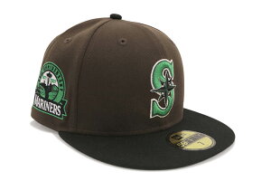 NEW ERA SEATTLE MARINERS 59FIFTY FITTED CAP (30TH ANNIVERSARY CUSTOM SIDE PATCH/MOUNTAIN PINE UNDER VISOR/WALNUT BLACK)�j���[�G��/�t�B�b�e�b�h�L���b�v/MLB/�V�A�g���}���i�[�Y/�c�o���}�E���e���p�C��/�E�H���i�b�g �u