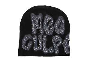 MEA CULPA Y2K RHINESTONE BEANIE (BLACK GREY)���A�E�N���p/���C���X�g�[��/�L���L��/�r�[�j�[/�j�b�g�L���b�v/�u���b�N �O���[