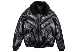 DOUBLE GOOSE V-BOMBER LEATHER JACKET (BLACK)�_�u���O�[�X/���U�[�_�E���W���P�b�g/��