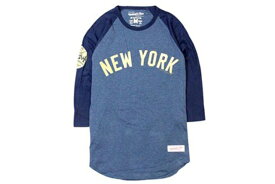 MITCHELL & NESS NEW YORK YANKEES MLB DYNASTY RAGLAN (BLUE×NAVY)ミッチェル&ネス/ラグランT-シャツ/ロングT-シャツ/青